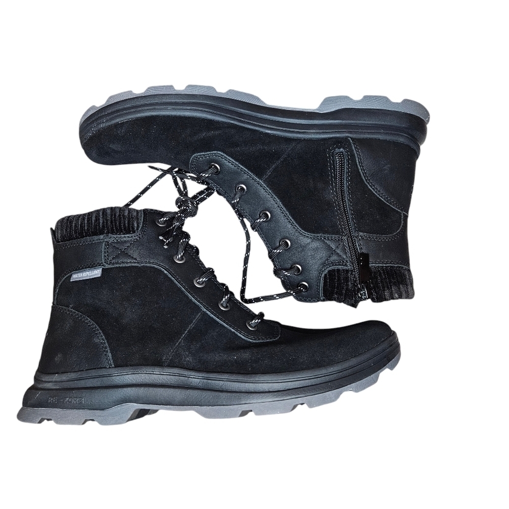 Ryka Brunswick Black Leather Suede Lace Up Hiking Style Bootie Nwot Sz 9.5 View 2